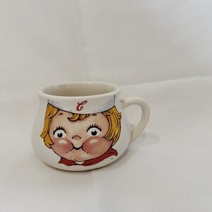 Adorable Character Mug - Cream and Red